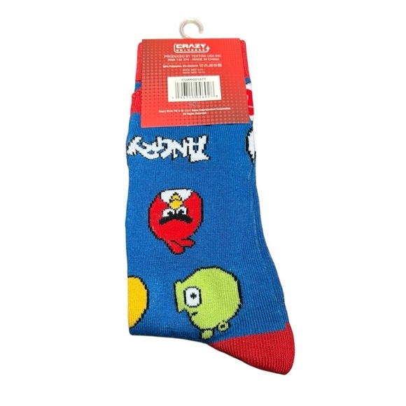 3/$20 Crazy Socks Angry Birds for Men & Women Cozy Funny Gift for Game Lovers - Picture 2 of 6